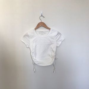 Side-Ruched Cropped Tee